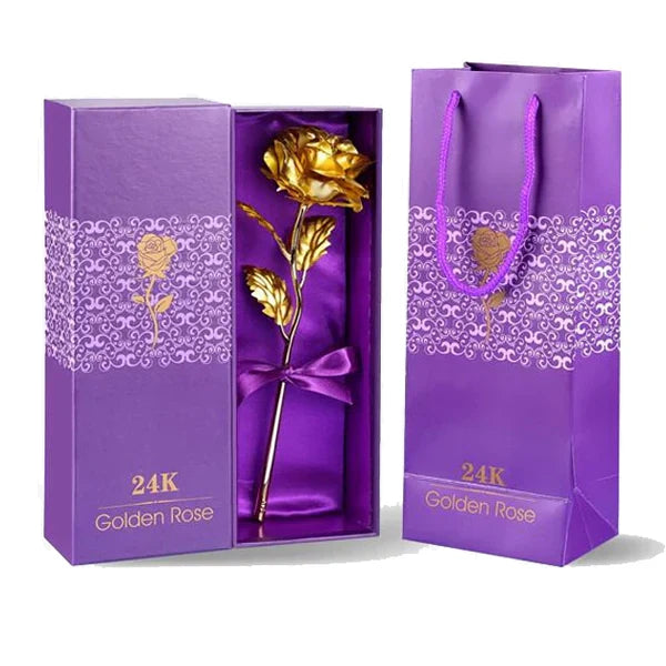 24K Gold-Dipped Real Rose with Gift Box