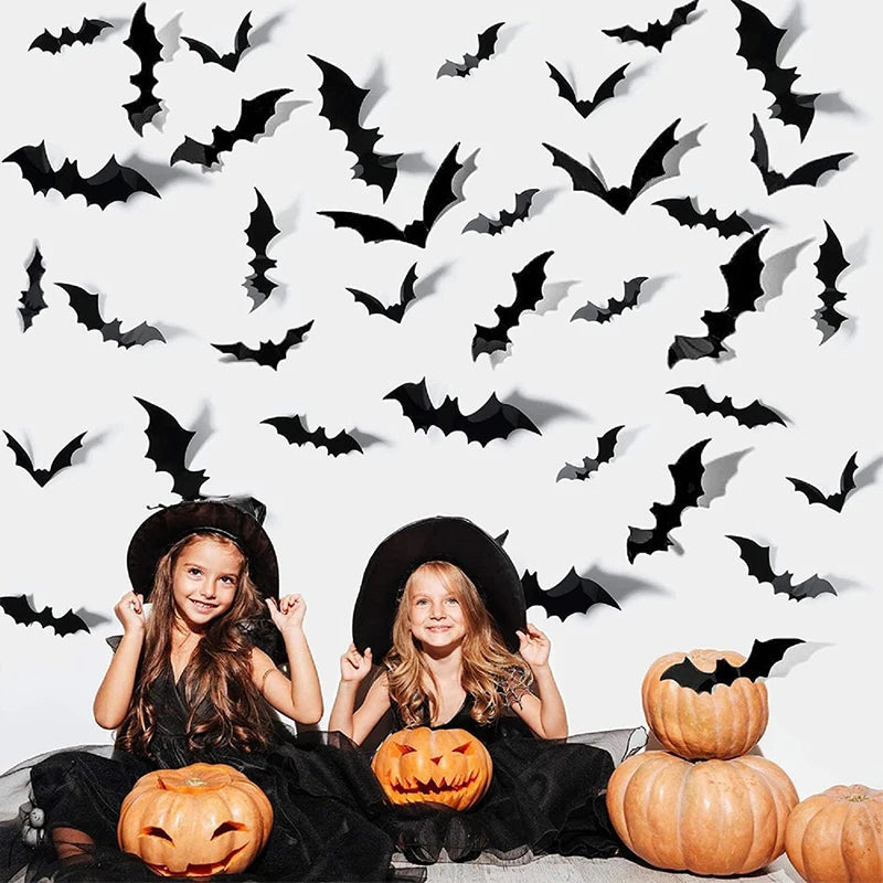 3D PVC Halloween Bat Wall Stickers