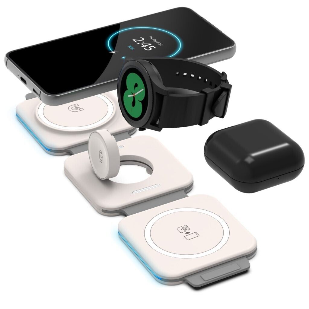 3-in-1 Foldable Wireless Travel Charger