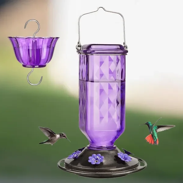 24 oz Leak-Proof Glass Hummingbird Feeder