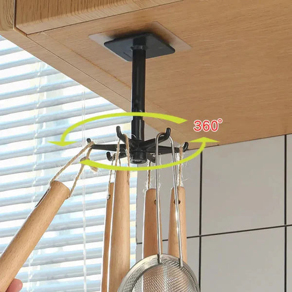 2-Pack 360° Rotating Self-Adhesive Utility Hooks