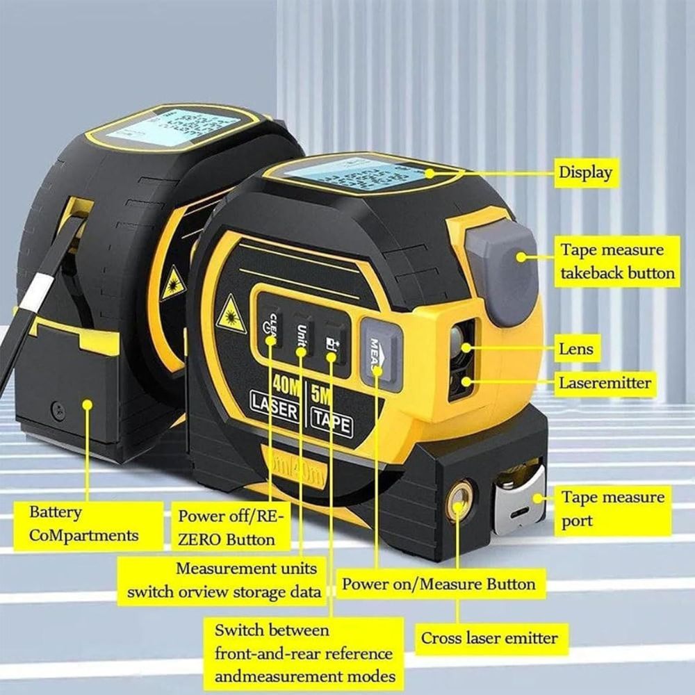 3-in-1 Infrared Laser Tape Measure
