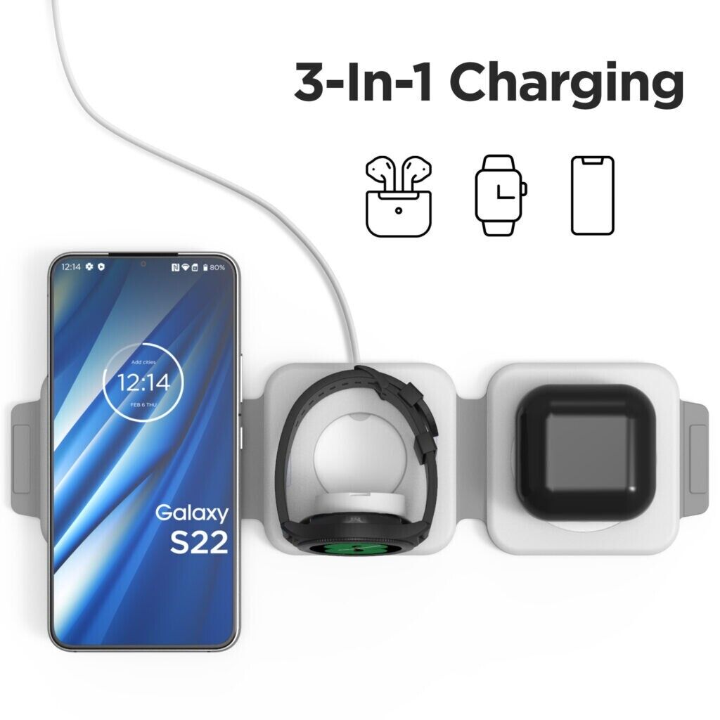 3-in-1 Foldable Wireless Travel Charger