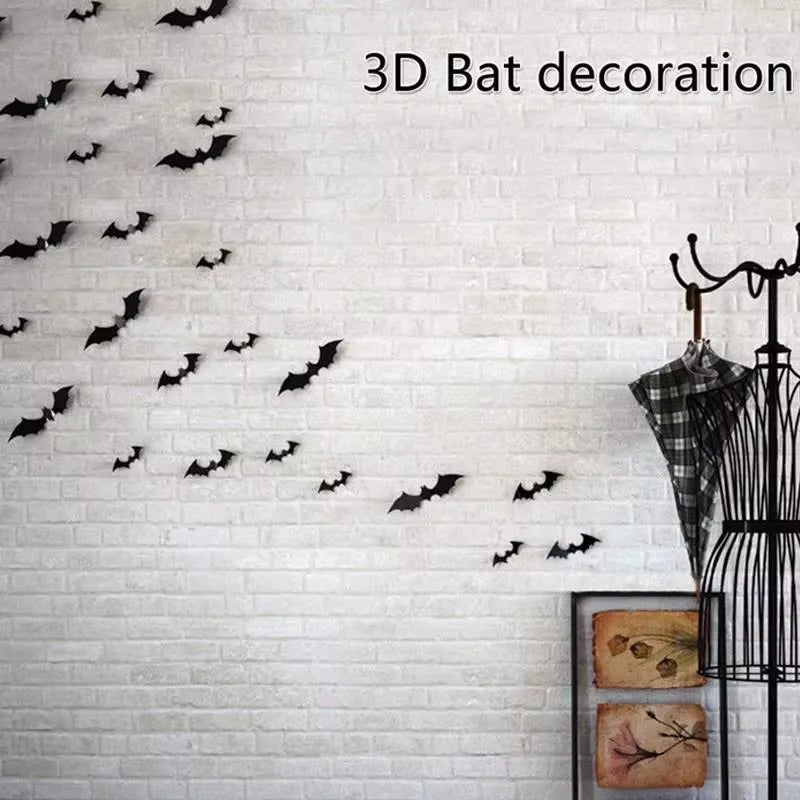 3D PVC Halloween Bat Wall Stickers