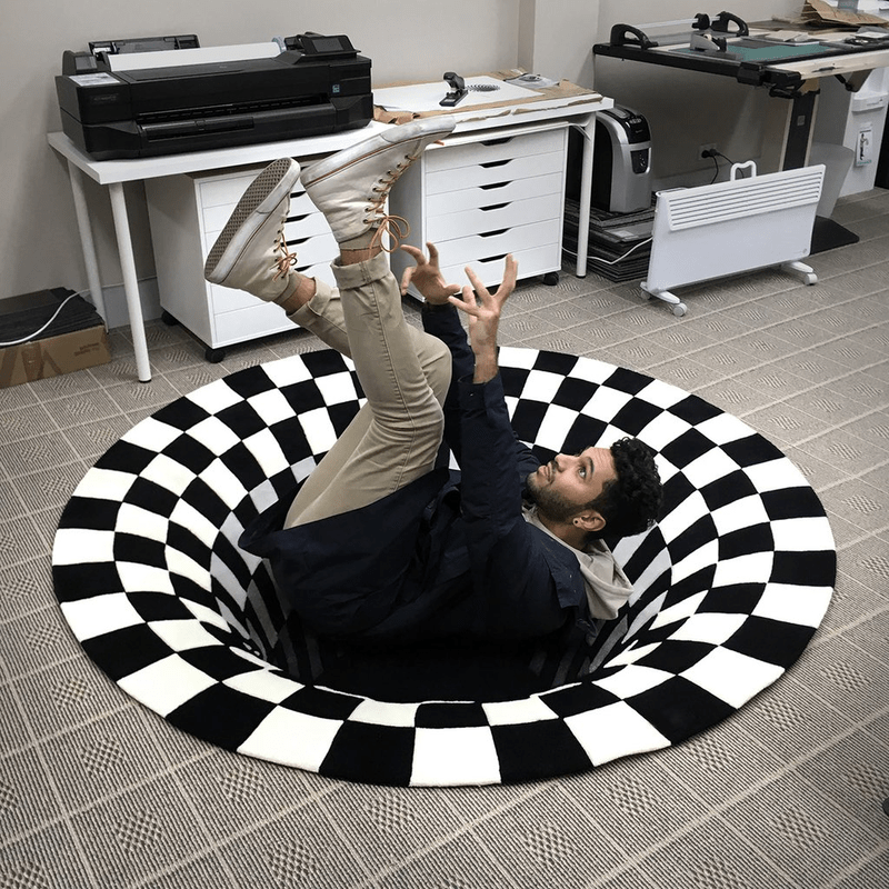 3D Vortex Illusion Area Rug