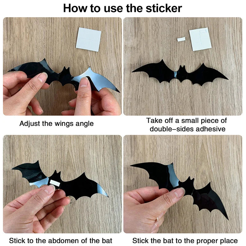 3D PVC Halloween Bat Wall Stickers