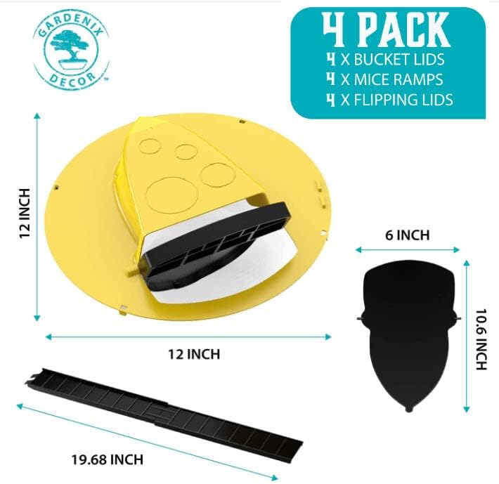 4-Pack Bucket-Lid Mouse Trap
