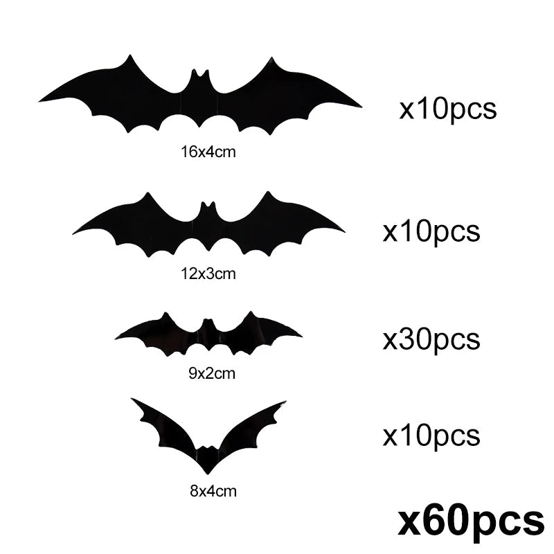 3D PVC Halloween Bat Wall Stickers