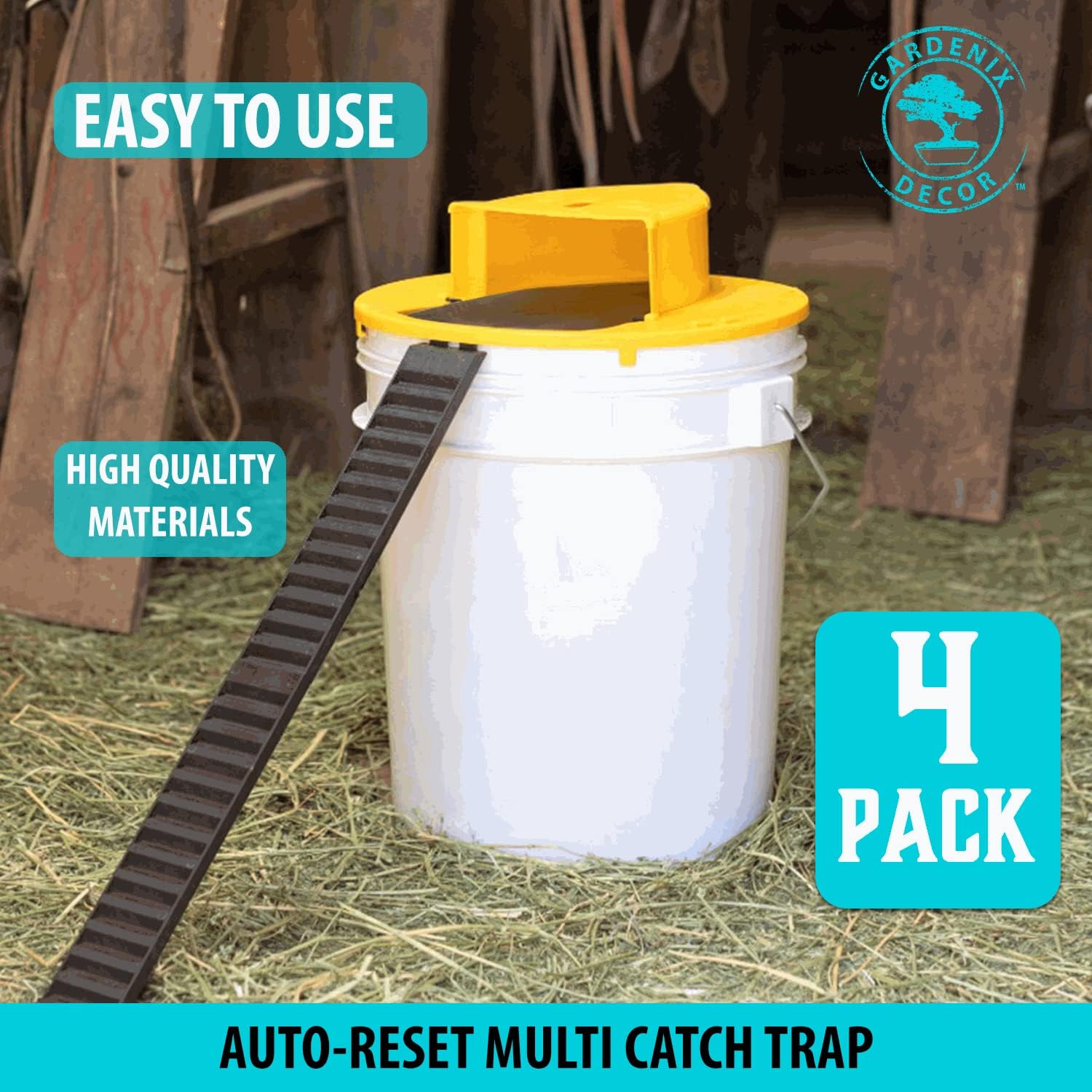 4-Pack Bucket-Lid Mouse Trap