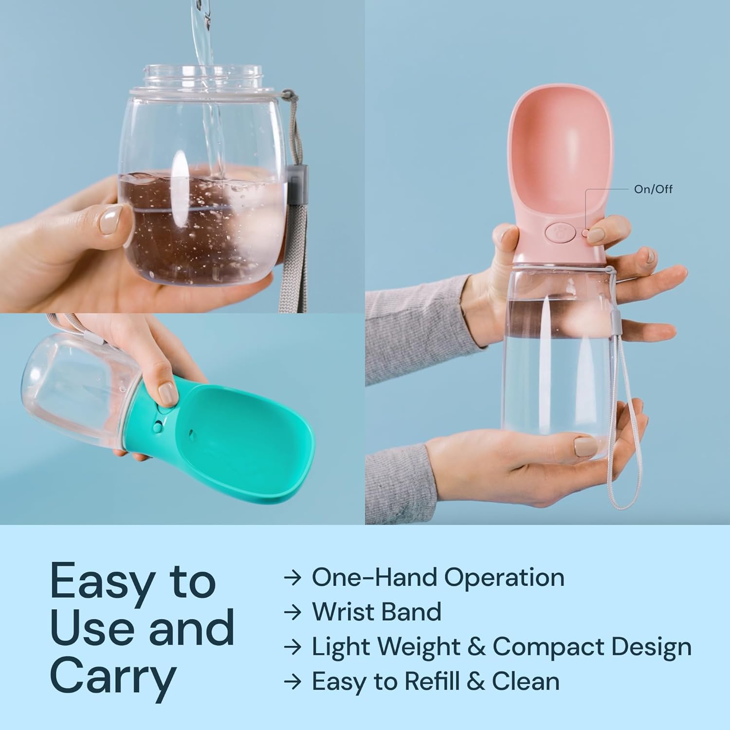 19 oz Portable Dog Water Bottle