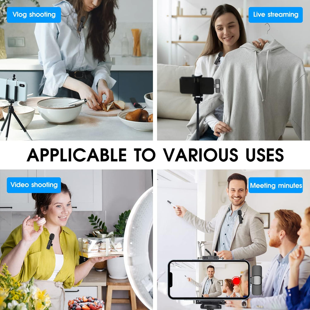 2-Pack Wireless Microphones for iPhone & iPad