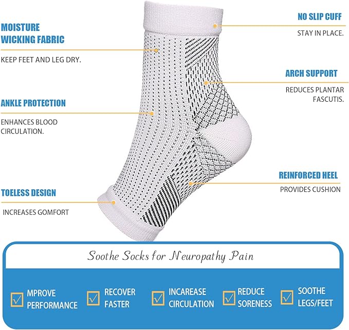 4 Pairs of Premium Compression Therapy Socks