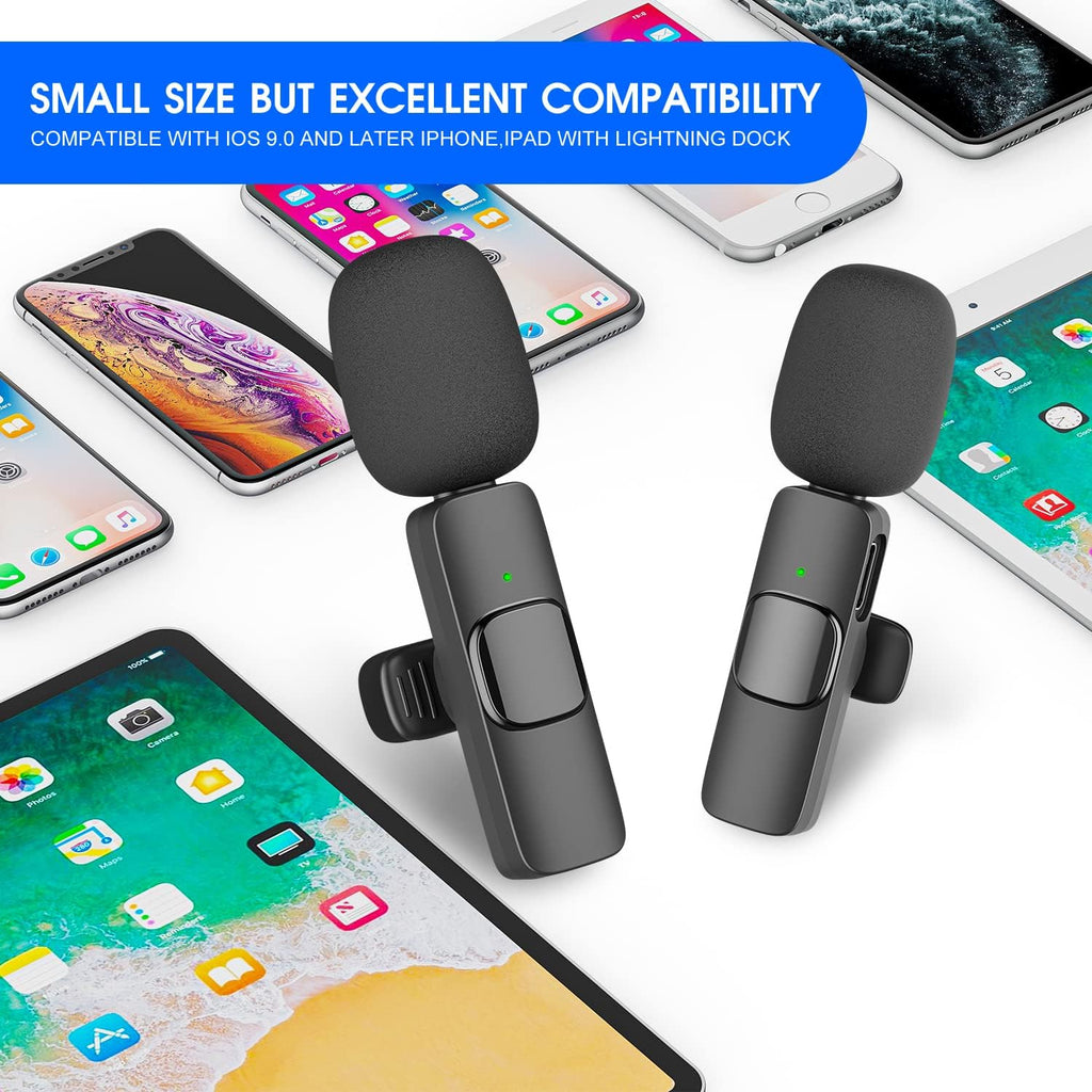 2-Pack Wireless Microphones for iPhone & iPad