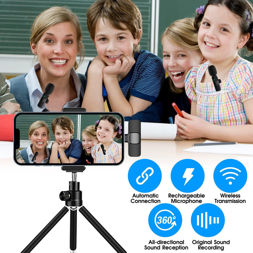 2-Pack Wireless Microphones for iPhone & iPad