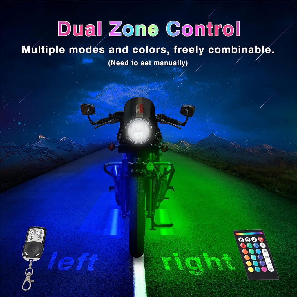 12-Piece Motorcycle LED Light Kit with Turn Signals