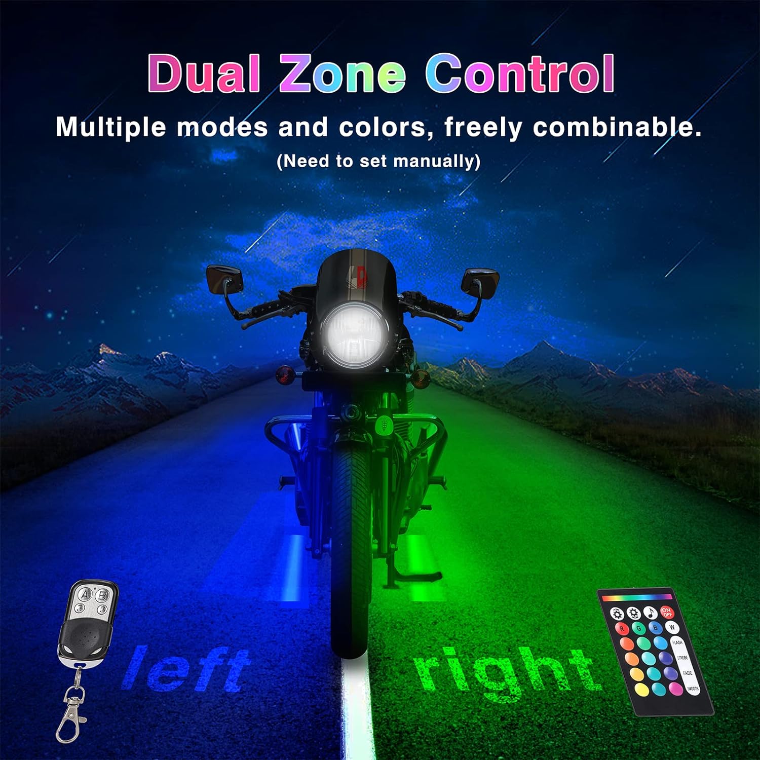 12-Piece Motorcycle LED Light Kit with Turn Signals