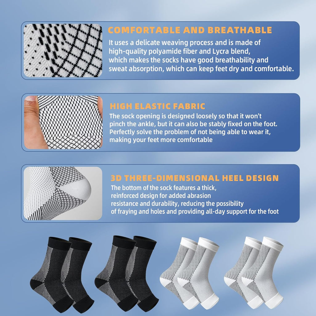 4 Pairs of Premium Compression Therapy Socks