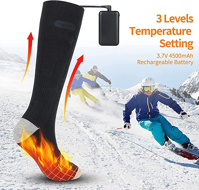 3 Pairs of Unisex Rechargeable Heated Socks