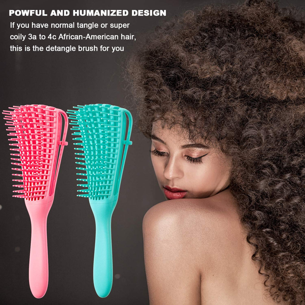 2-Pack Detangling Brush for Curly & Textured Hair