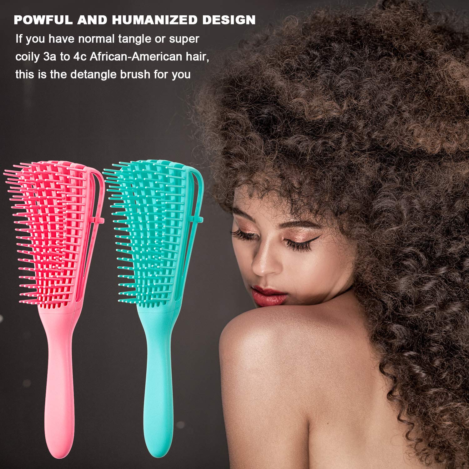 2-Pack Detangling Brush for Curly & Textured Hair