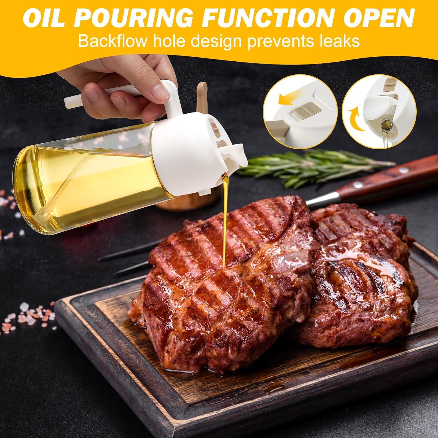 2-Pack Oil Dispenser & Sprayer Bottle Set