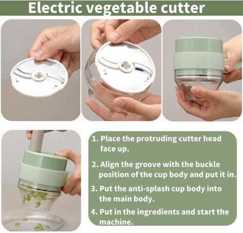4-in-1 Cordless Electric Food Chopper