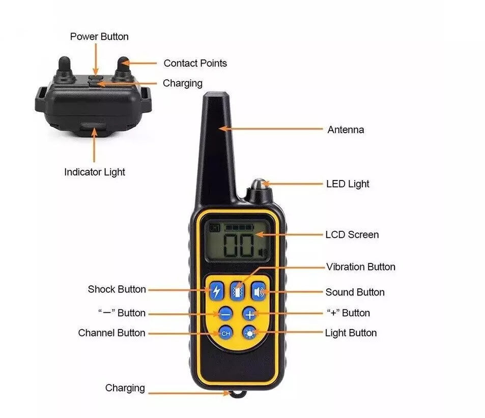 2600 ft Waterproof Dog Training Collar with Remote