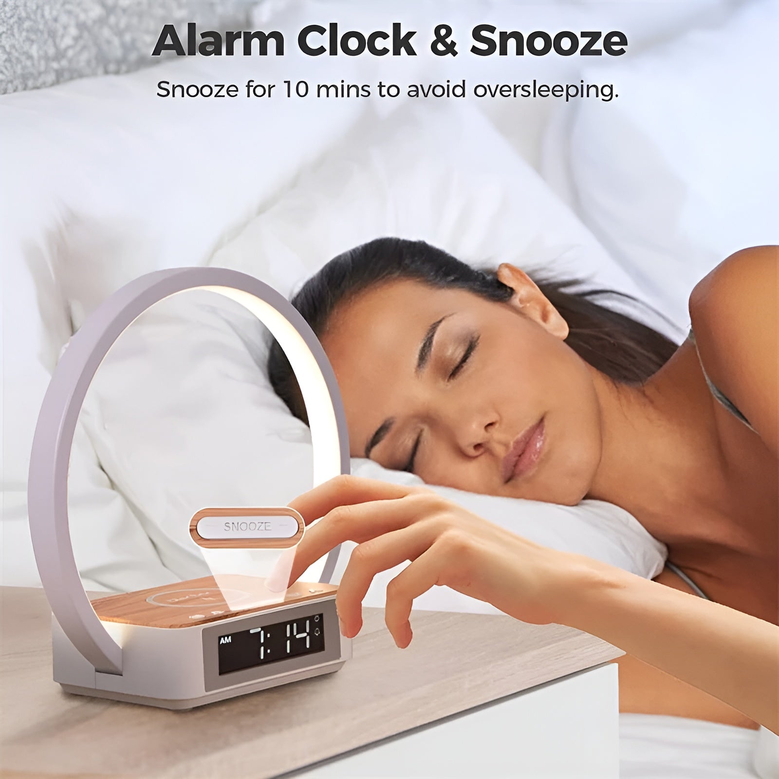 3-in-1 Table Lamp with Wireless Charger & Alarm Clock