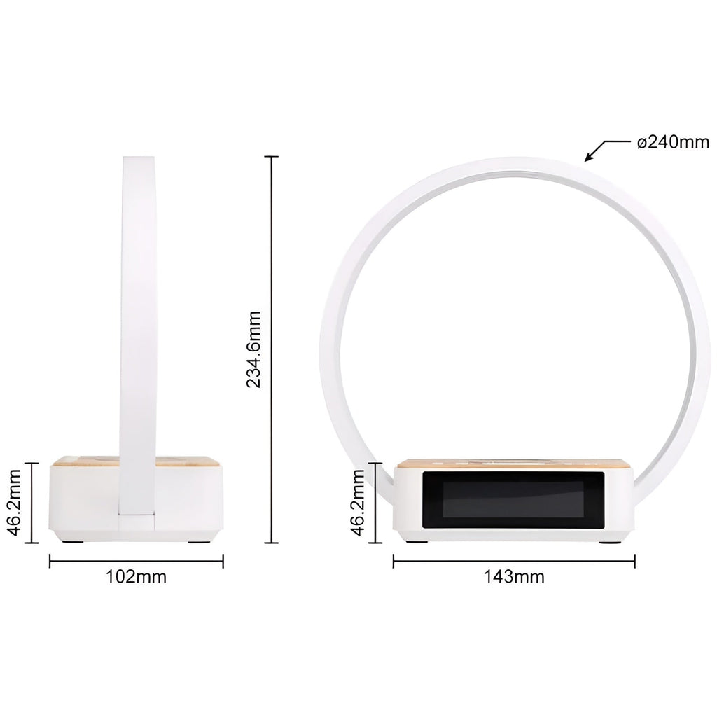 3-in-1 Table Lamp with Wireless Charger & Alarm Clock