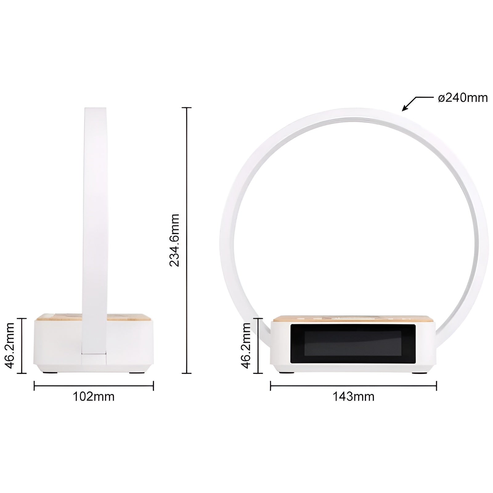 3-in-1 Table Lamp with Wireless Charger & Alarm Clock