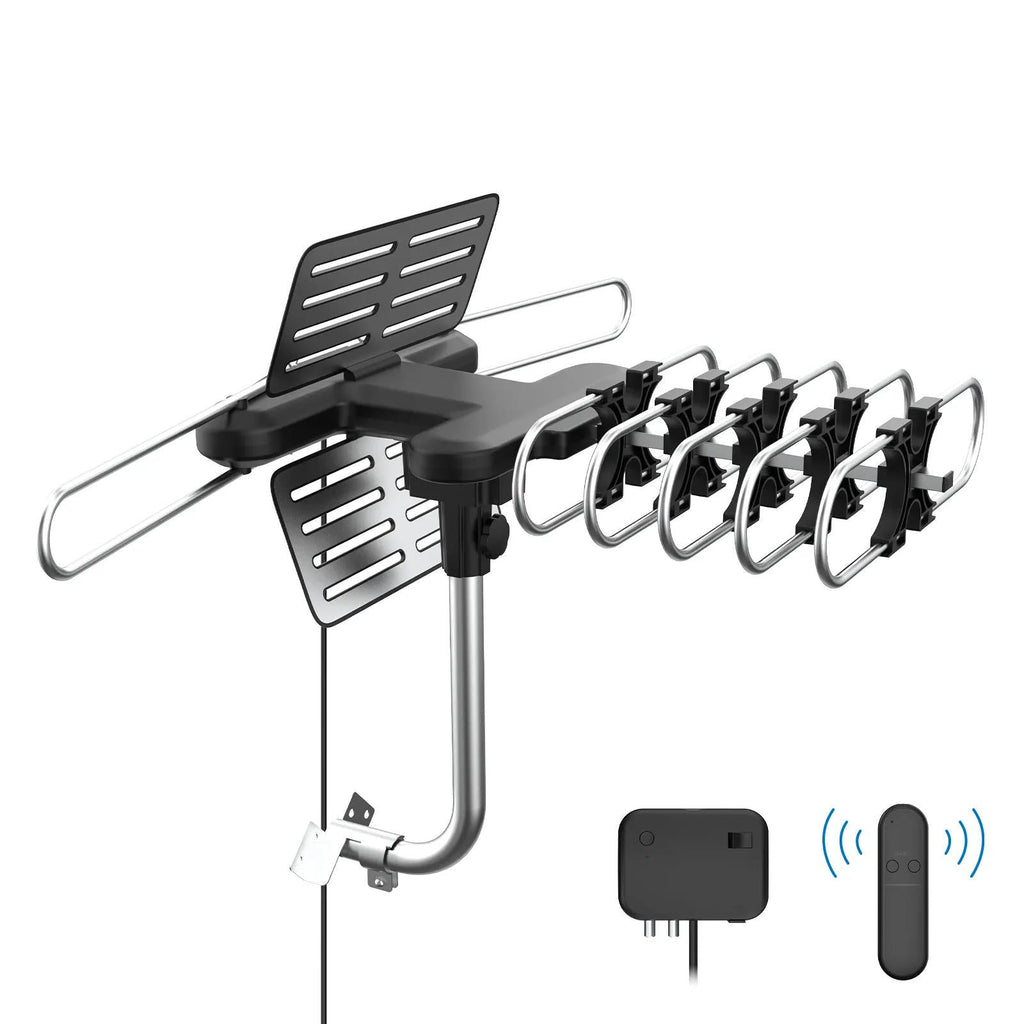 Long-Range Outdoor HD TV Antenna with 360° Motor