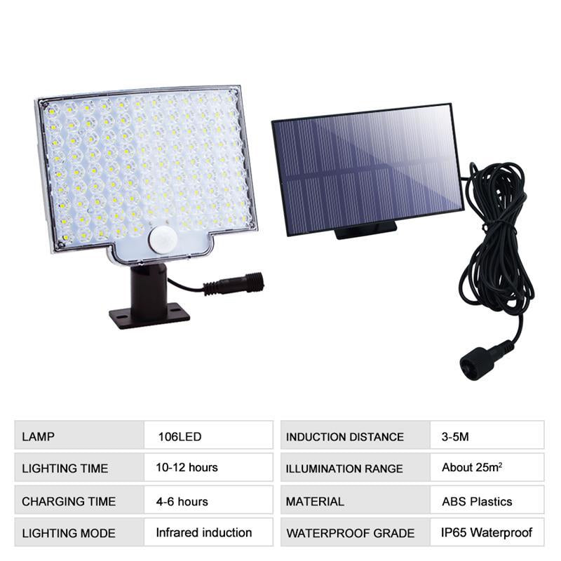 106-LED Solar Motion-Sensor Outdoor Light