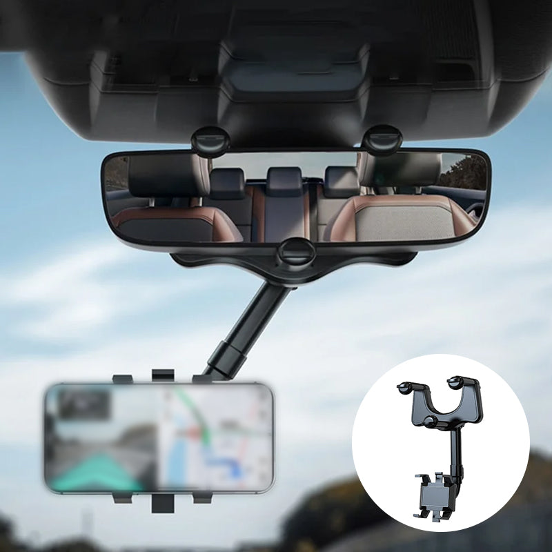 360° Rotating Car Mirror Phone Holder