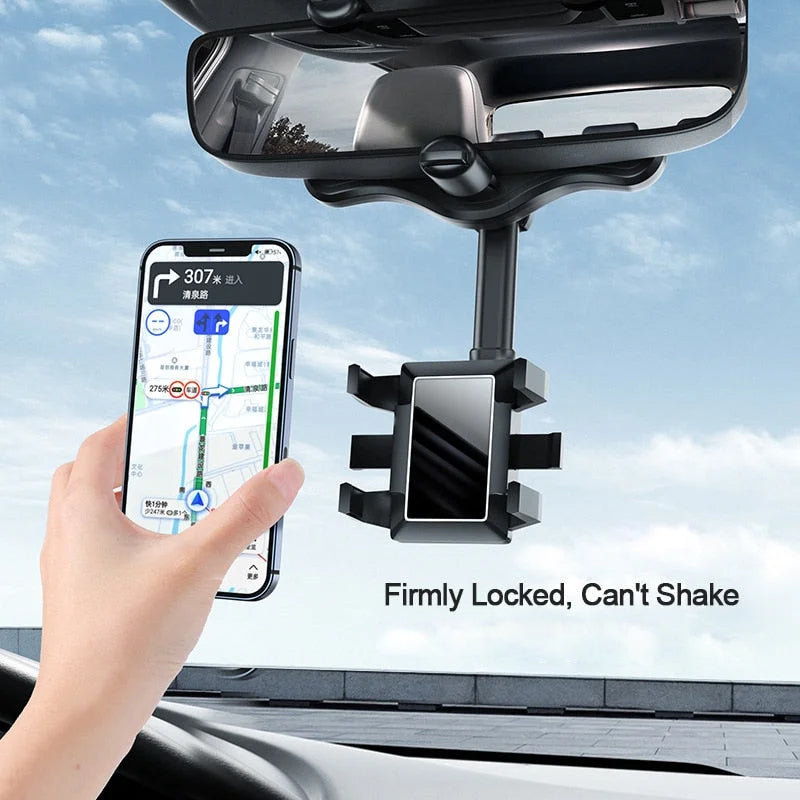 360° Rotating Car Mirror Phone Holder