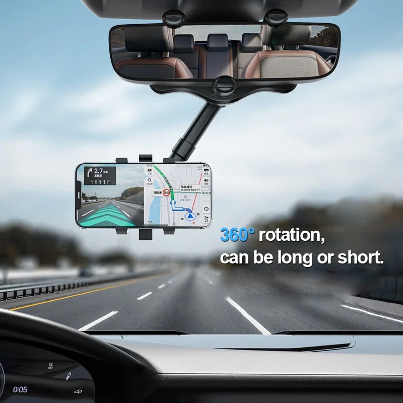 360° Rotating Car Mirror Phone Holder