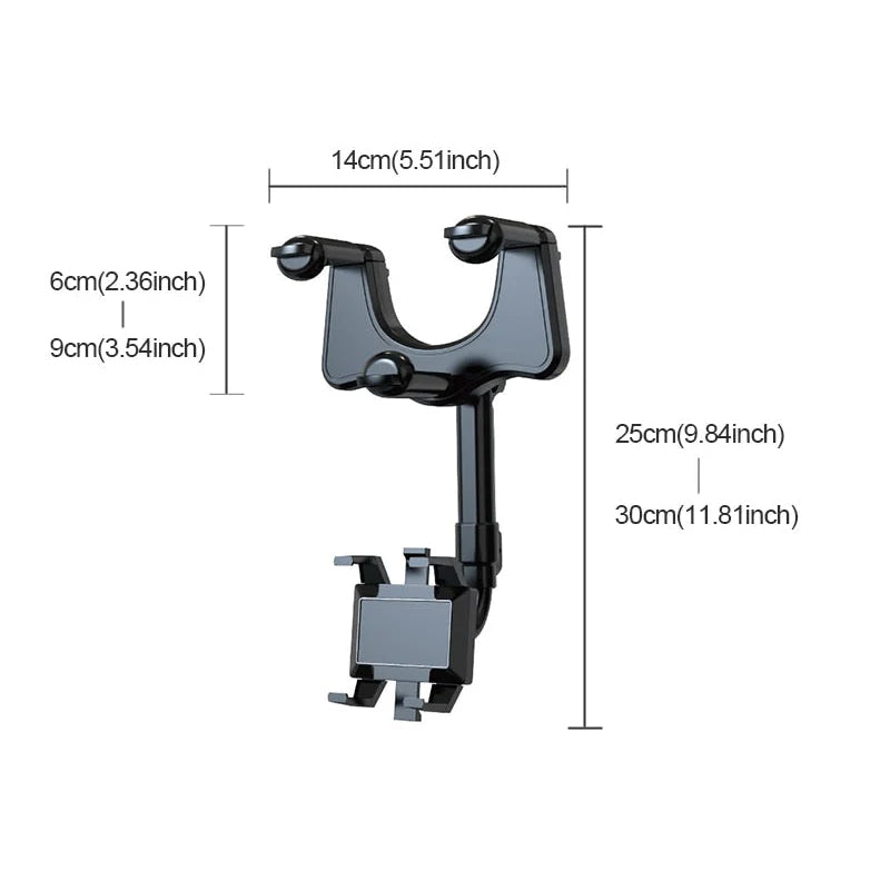 360° Rotating Car Mirror Phone Holder