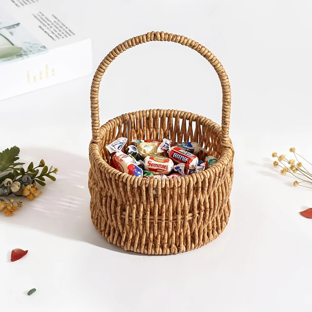 Mini Rattan Basket — Desk & Vanity Organiser