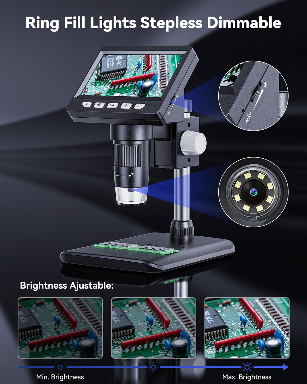 4.3-inch Digital Soldering Microscope