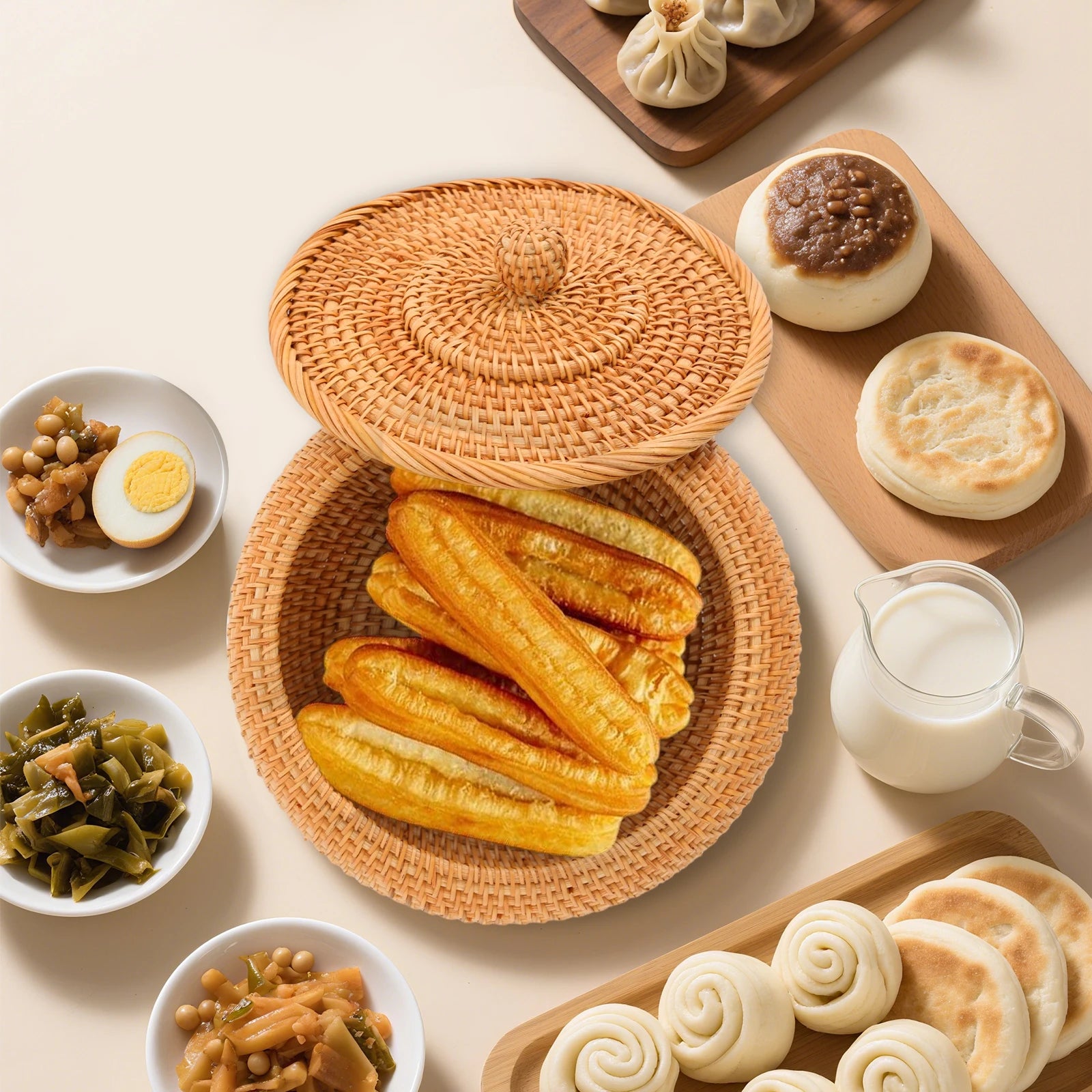 Tall Rattan Basket — Floor Storage Hamper