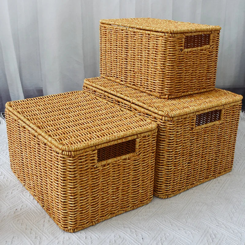 Round Rattan Tray Set — Woven Serving Trays