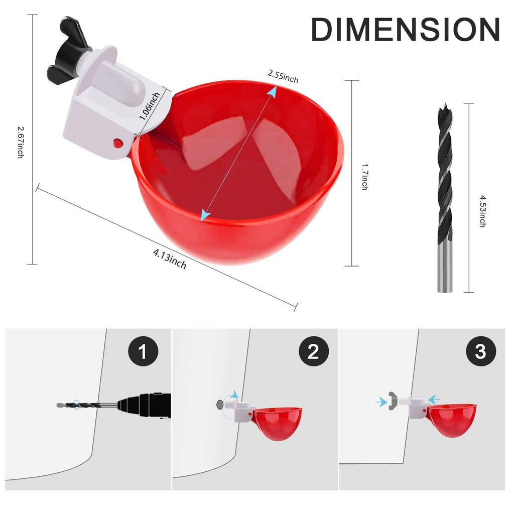 10-Pack Automatic Chicken Waterer Cups