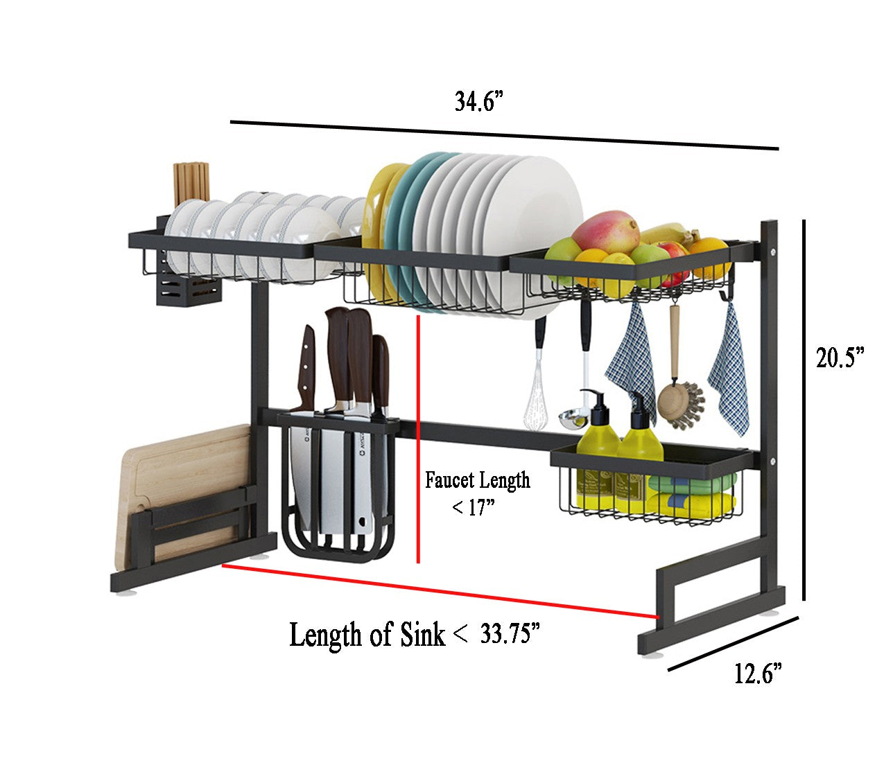Stainless Steel Over-Sink Dish Drying Rack