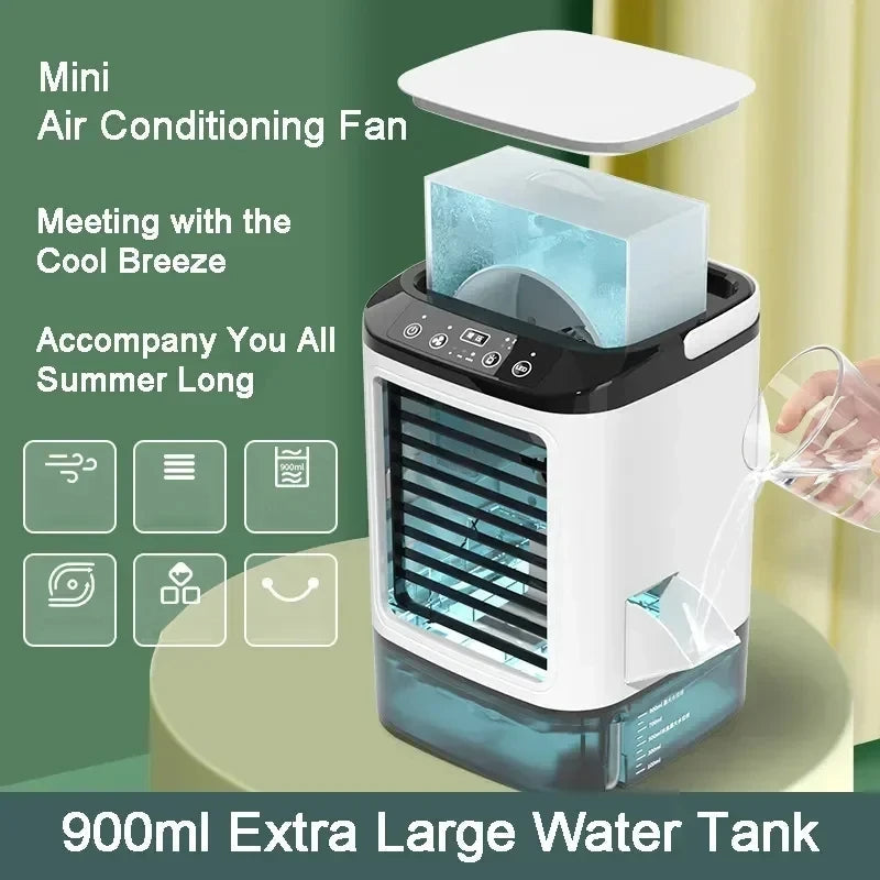 3-Speed Portable Air Cooler with Ultrasonic Cooling