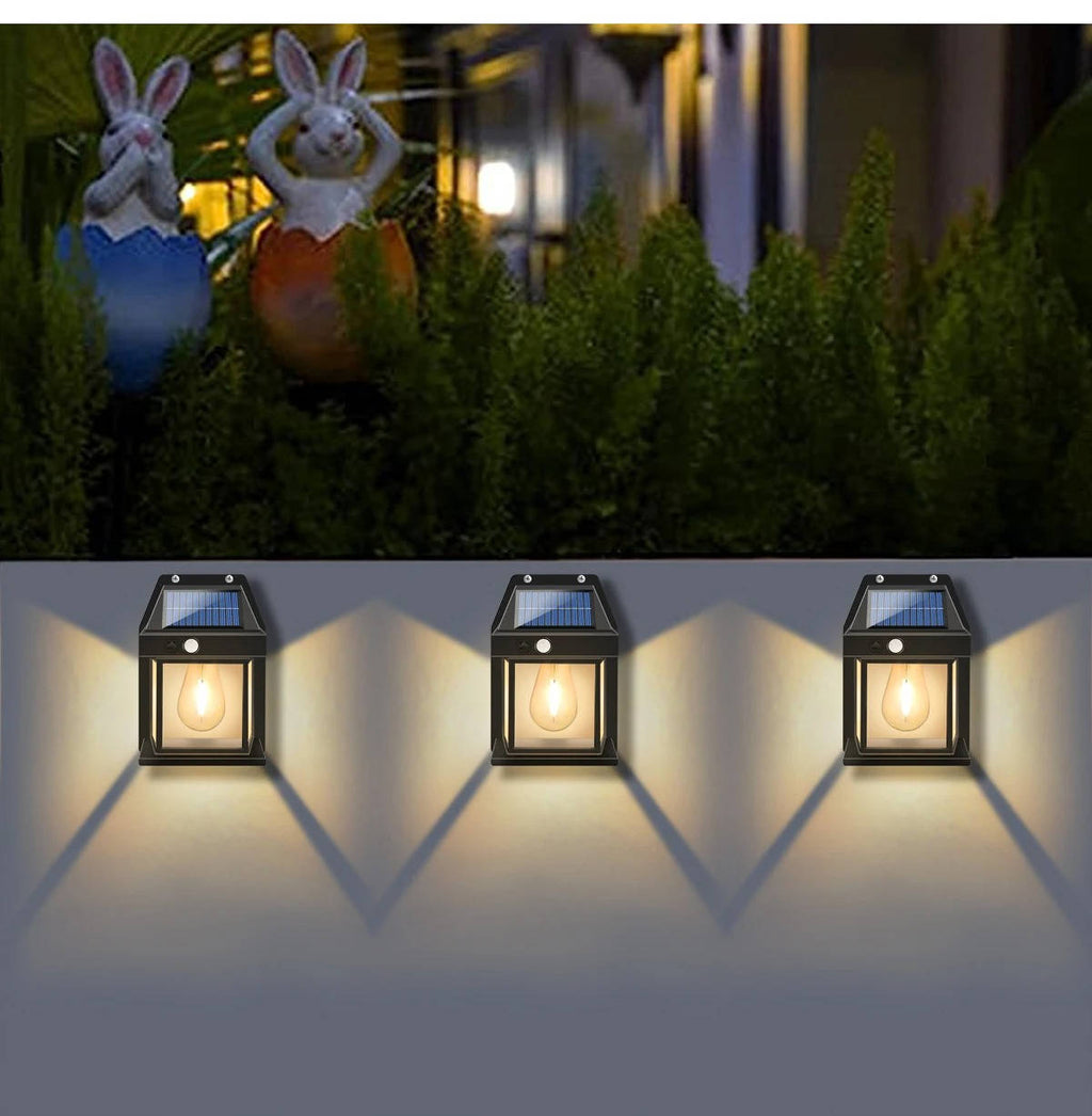 2-Pack Outdoor Solar Wall Lamp