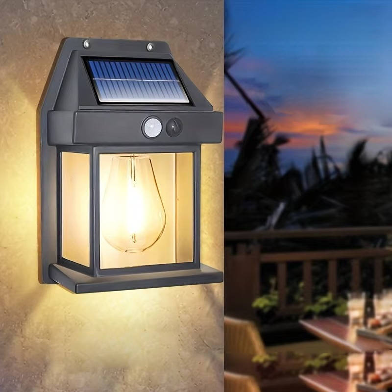 2-Pack Outdoor Solar Wall Lamp