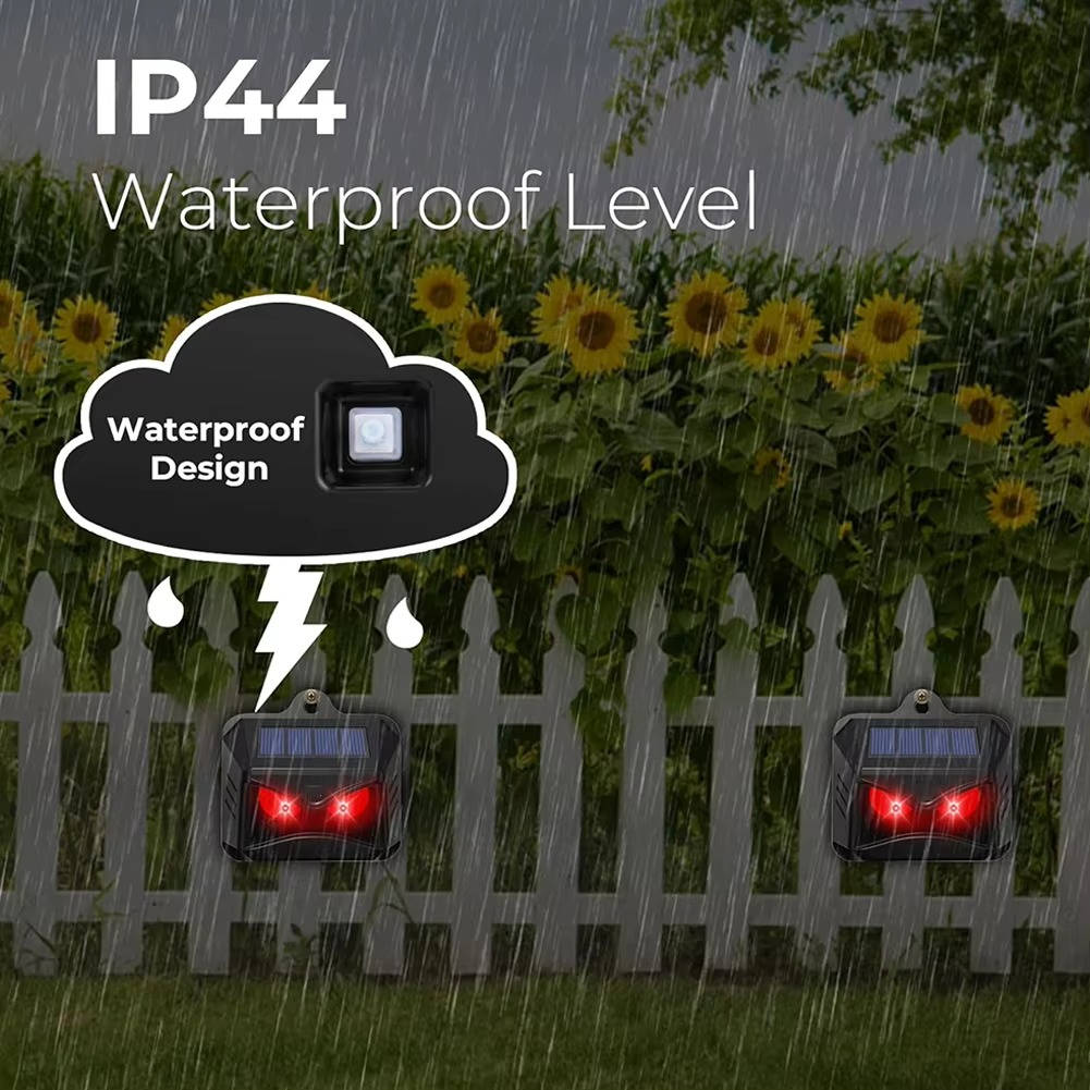 2-Pack Solar Ultrasonic Animal Repellent