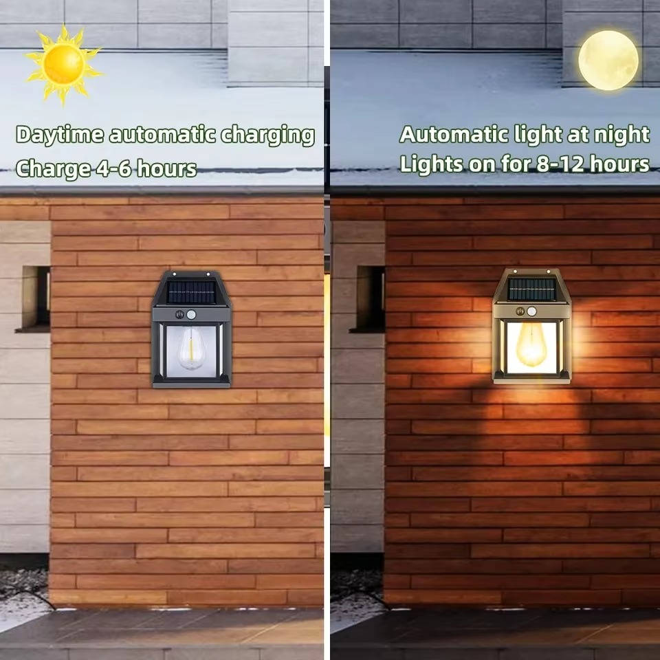 2-Pack Outdoor Solar Wall Lamp
