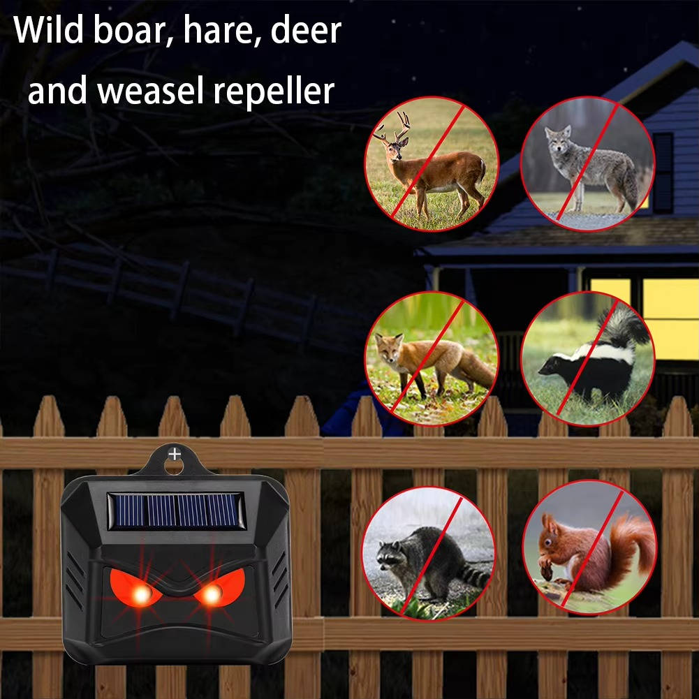 2-Pack Solar Ultrasonic Animal Repellent