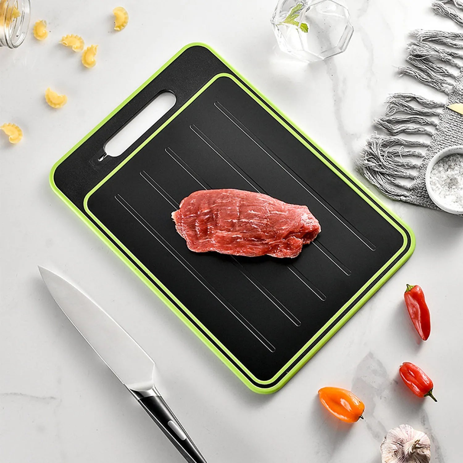 4-in-1 Cutting Board with Defrosting Tray