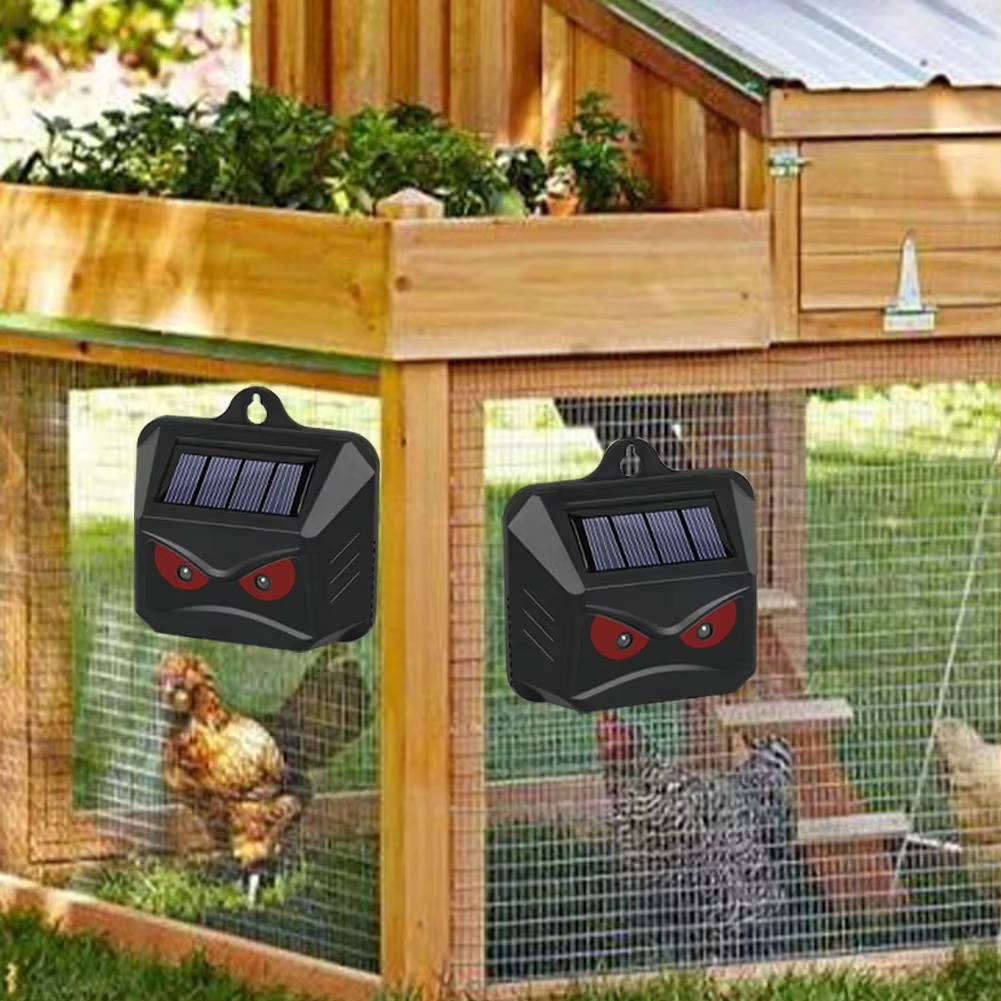 2-Pack Solar Ultrasonic Animal Repellent
